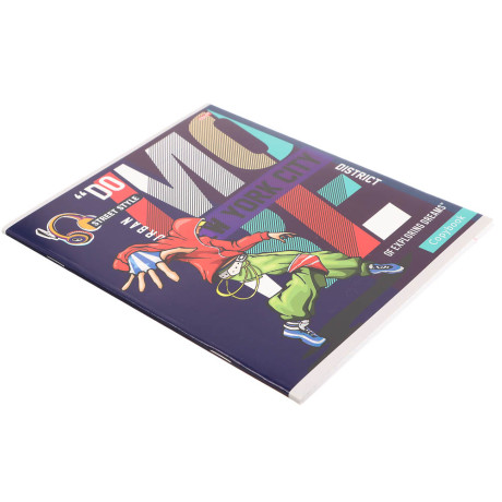 Тетрадь 48л. в клетку, офсет, обл. мел.картон, скрепка, ВД-лак, микс