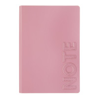 Бизнес - блокнот &quot;БЛАНЖ&quot; А5, 192 стр., гибкая обл., иск.кожа, нашивки в форме букв, розовый