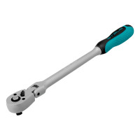 Ключ-трещотка шарнирный 3/8&quot;, СrV, 72 зуба, с быстрым сбросом, матовый хром Stels