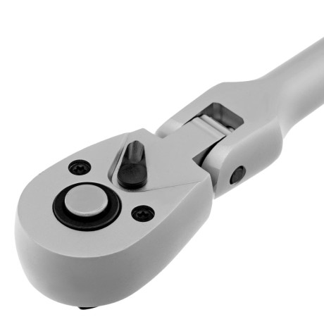 Ключ-трещотка шарнирный 3/8", СrV, 72 зуба, с быстрым сбросом, матовый хром Stels