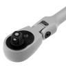 Ключ-трещотка шарнирный 3/8", СrV, 72 зуба, с быстрым сбросом, матовый хром Stels