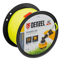 Леска для триммера квадрат, 4,0мм х 62м, на DIN катушке FLEX CORD Denzel