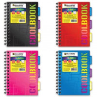 Тетрадь-блокнот 120л, A5, 148x210мм BRAUBERG клетка, греб., обл.пласт., 3разд. CoolBOOK 4вид. 401786