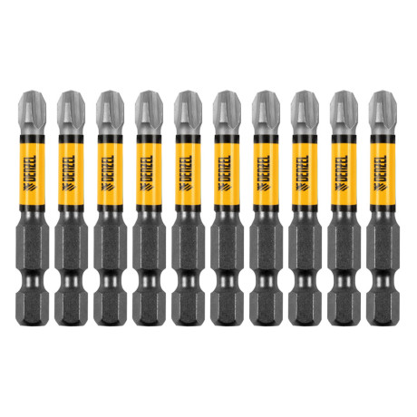 Бита IMPACT, PH3x50 мм, лазерная обработка шлица, сталь S2, 10 шт., Е 6,3 Denzel