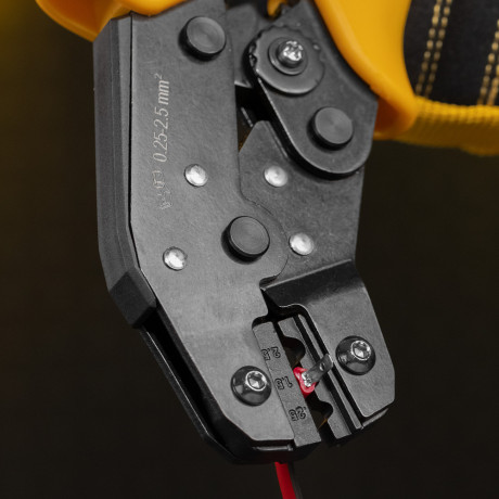 Клещи для обжима неизолированных наконечников НК и НВ, разъемов РП, 0,25 - 2,5 мм2 Denzel