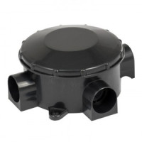 EKF коробка распр. КРК КМР-040-040б трехрожковая черная  (70х35)  plc-kmr-040-040b