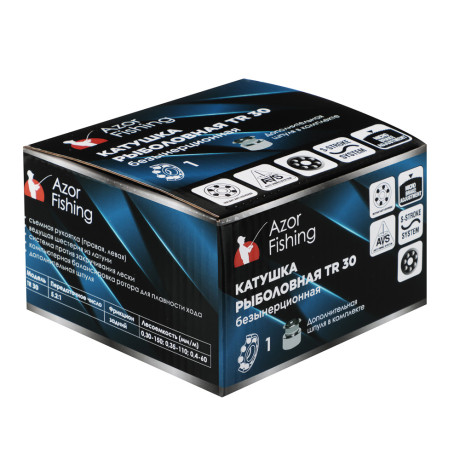 AZOR FISHING Катушка безынерционная с задним фрикционом "Тур" TR-30, 1п.п