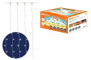 _СНЯТО TDM Гирлянда-занавес ул. SQ0361-0014 120LED белый 1,5х1,5/10нит., прозр. провод, IP44