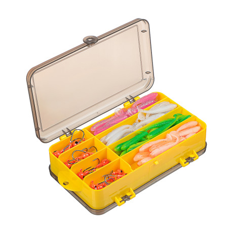 AZOR FISHING Набор силиконовых приманок, с джиг-головками в коробке