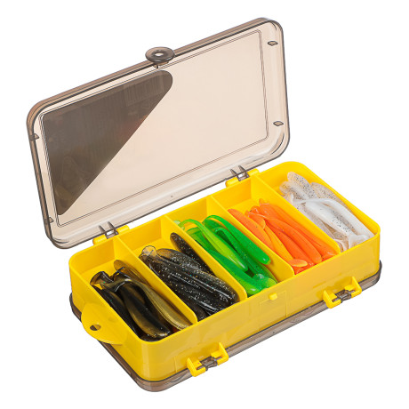 AZOR FISHING Набор силиконовых приманок, с джиг-головками в коробке