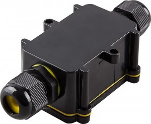 STEKKER коробка соед. герметичная LD522, 2 ввода, ЗВИ 4х4мм2, 24А (125х55х36мм) черный IP68 49115