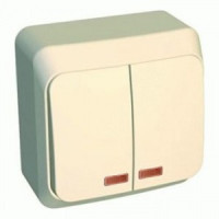 Systeme Electric Этюд выкл. ОУ 2 кл. крем. (пл.осн., инд.) BA10-006K (25!)