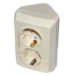 Systeme Electric Этюд роз. угловая ОУ 2 мест. крем. (пл.осн., земля, штор.) PA16-108K (8!)