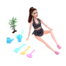 ИГРОЛЕНД Кукла с аксессуарами "На пляж" пластик, 16x5x32.5см, 2 дизайна