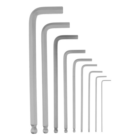 Набор ключей имбусовых, HEX, 1,5-10 мм, CrV, 9 шт., удлиненные, с шаром Сибртех