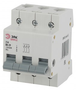 ЭРА SIMPLE Выключатель нагрузки (мини-рубильник) ВН-29 3P 25А -mod-64 3357