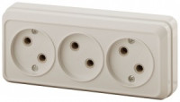 ЭРА Intro Quadro роз. ОУ 3 мест. 16А, 250В,  IP20, слоновая кость 2-205-02 0705