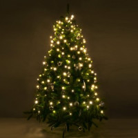 EUROSVET Гирлянда-занавес на елку 150LED теплый белый 0,45*1,5м. 8реж. провод 3м.зел 200-003 a049838