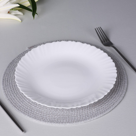 MILLIMI Бьянко Плюс Тарелка подстановочная, опаловое стекло, 24см