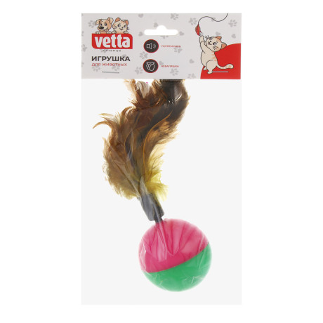 VETTA Игрушка для домашних животных, пластмасса, перья, 5,5х8 см