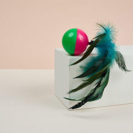 VETTA Игрушка для домашних животных, пластмасса, перья, 5,5х8 см