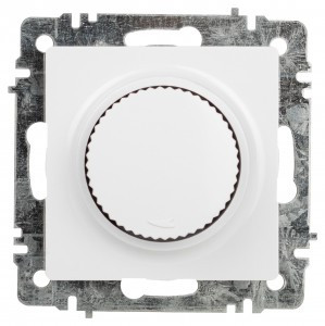 ЭРА Intro Accent мех. диммер СУ (поворотный), 600Вт 230В, белый Б0063668