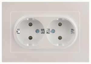 ЭРА Intro Accent мех. роз. СУ 2 мест. (земля), 16А 250В, перламутр 6-205-06