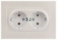 ЭРА Intro Accent мех. роз. СУ 2 мест. (земля), 16А 250В, перламутр 6-205-06