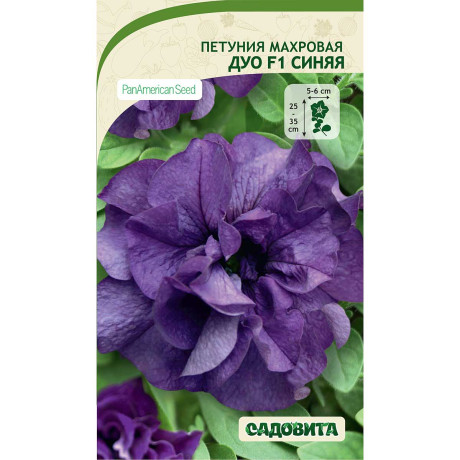 Петуния Дуо F1 Синяя махровая 5др PanAmerican/Садовита Ц