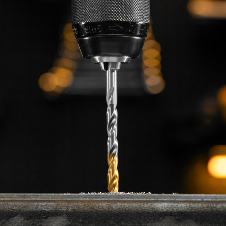 Набор сверл по металлу, 1,5-6,5мм, Р6М5-TiN, Golden Tip, 13 шт Denzel