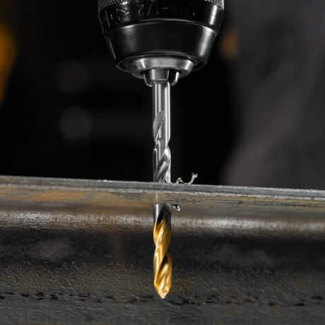 Набор сверл по металлу, 1,5-6,5мм, Р6М5-TiN, Golden Tip, 13 шт Denzel