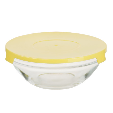 MILLIMI Набор салатников с крышкой 5 шт: 900/ 500/350/200/130 мл, стекло, пластик, желтый