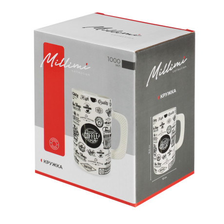 MILLIMI Газета Кружка, 1л, фарфор, подарочная упаковка