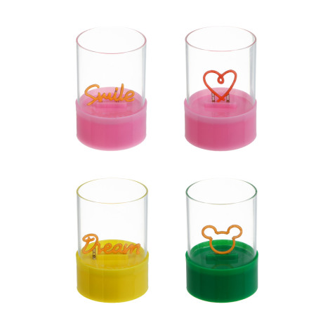 Светильник декоративный, 7х7х10 см, 3хААА, стекло, пластик, 4 дизайна