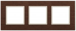 ЭРА 14 Elegance рамка СУ 3 мест.дерево, дуб+сл.кость 14-5303-09 6142
