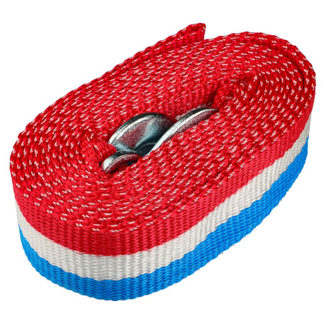 ЕРМАК / NG Трос-ремень буксировочный 10 т, в пакете, с крюками, 5м