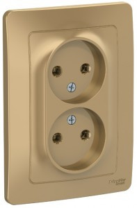 Systeme Electric BLANCA роз. СУ 2 мест. 16А титан (пл.осн.) BLNRS000024 (6!)