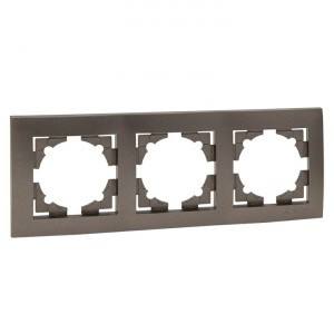 EKF Валенсия Рамка 3 мест. графит Al/Cu (корпус PC) EWM-G-303-60