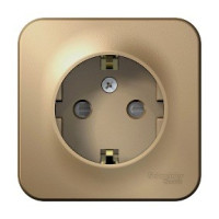 Systeme Electric BLANCA роз. ОУ 1 мест. 16А титан (пл.осн., земля, штор.) BLNRA011104 (12!)