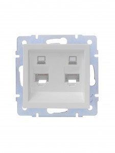 Lezard VESNA мех. роз. комп СУ 1 мест. бел (2хRJ45) (корп. ABS)  742-0288-141