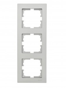 Lezard VESNA рамка СУ 3 мест. (вертик) платина 742-3500-153