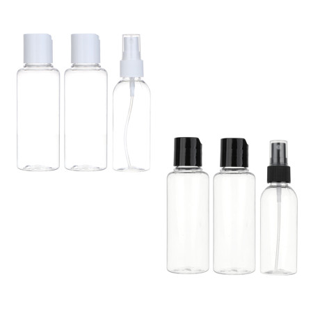 Набор бутылочек 3шт (2шт - 100мл, 1шт - 80мл) тм ЮНИLOOK, пластик, 2 цвета МС-02