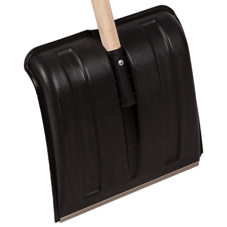 Лопата для уборки снега пластиковая, 350 х 350 х 1445 мм, деревянный черенок,