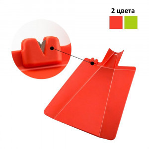 Доска разделочная с ножеточкой 20*27см (кратность 5!!!) металл/пластик МТ76-48 Мультидом