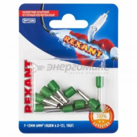 REXANT наконечник штыревой втулочный изол. НШВИ F-12мм 6мм  зел. (10!),  06-0409-A