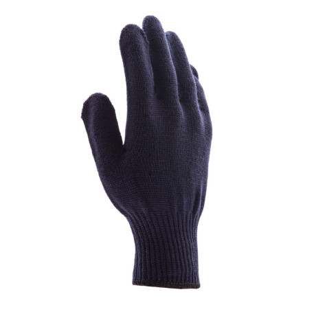 Перчатки трикотажные, акрил, синий, оверлок Сибртех