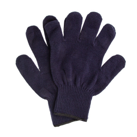 Перчатки трикотажные, акрил, синий, оверлок Сибртех