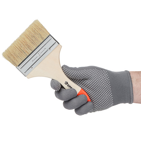 ЕРМАК/HEADMAN Кисть малярная плоская "Бейсик" нат. щетина 4" (100мм)