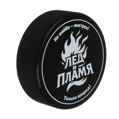 BY SPORT Шайба хоккейная с принтом, взрослая, 7.5х2.5см, резина