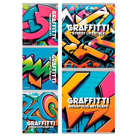 Тетрадь 48л. в клетку, офсет, обл. мел.картон, скрепка, ВД-лак, микс